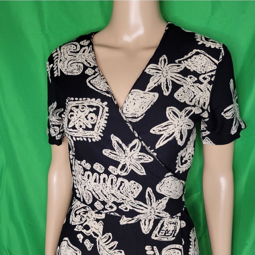 Vintage PASSPORTS OF PIER 1 IMPORTS Wrap Midi Dress - Picture 10 of 10